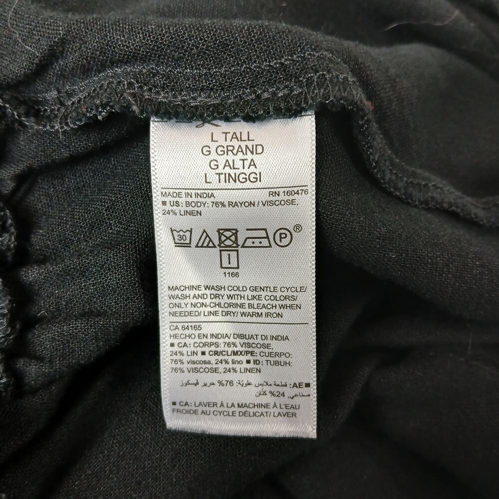 Old Navy Waist Defined Utility Jumpsuit L Tall black linen-blend pockets SSlv - Picture 9 of 16